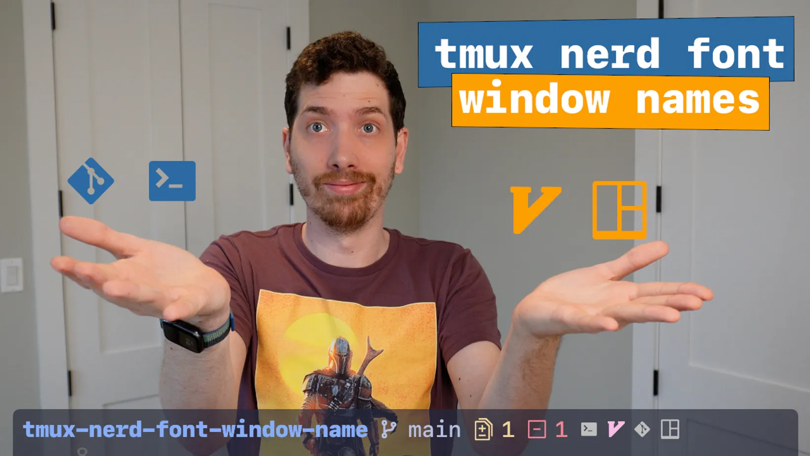 tmux Nerd Font window name plugin hero